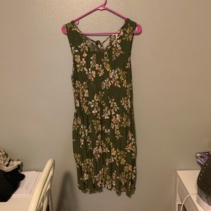 Green floral dress